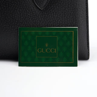 Gucci Vintage Black Leather Tote Bag