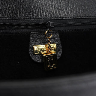 Gucci Vintage Black Leather Tote Bag