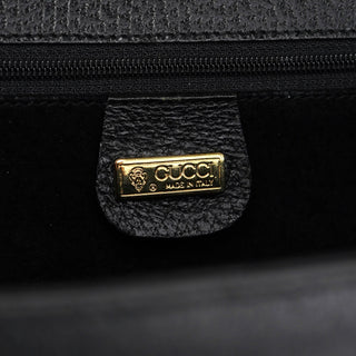 Gucci Vintage Black Leather Tote Bag
