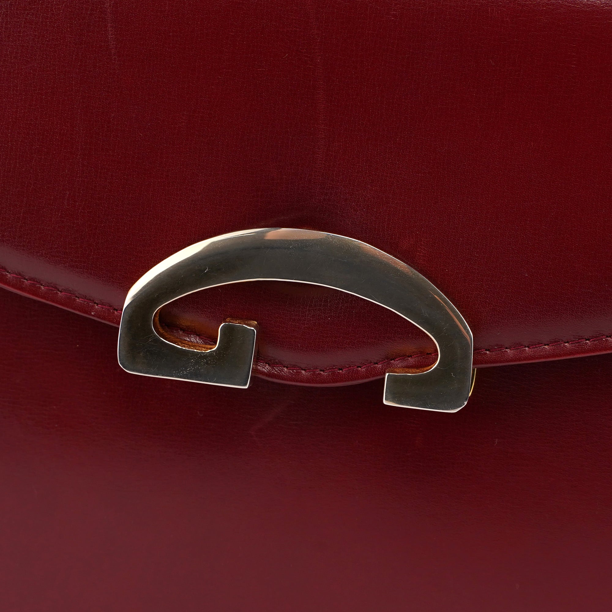 Gucci Vintage Burgundy Calfskin G Shoulder Bag