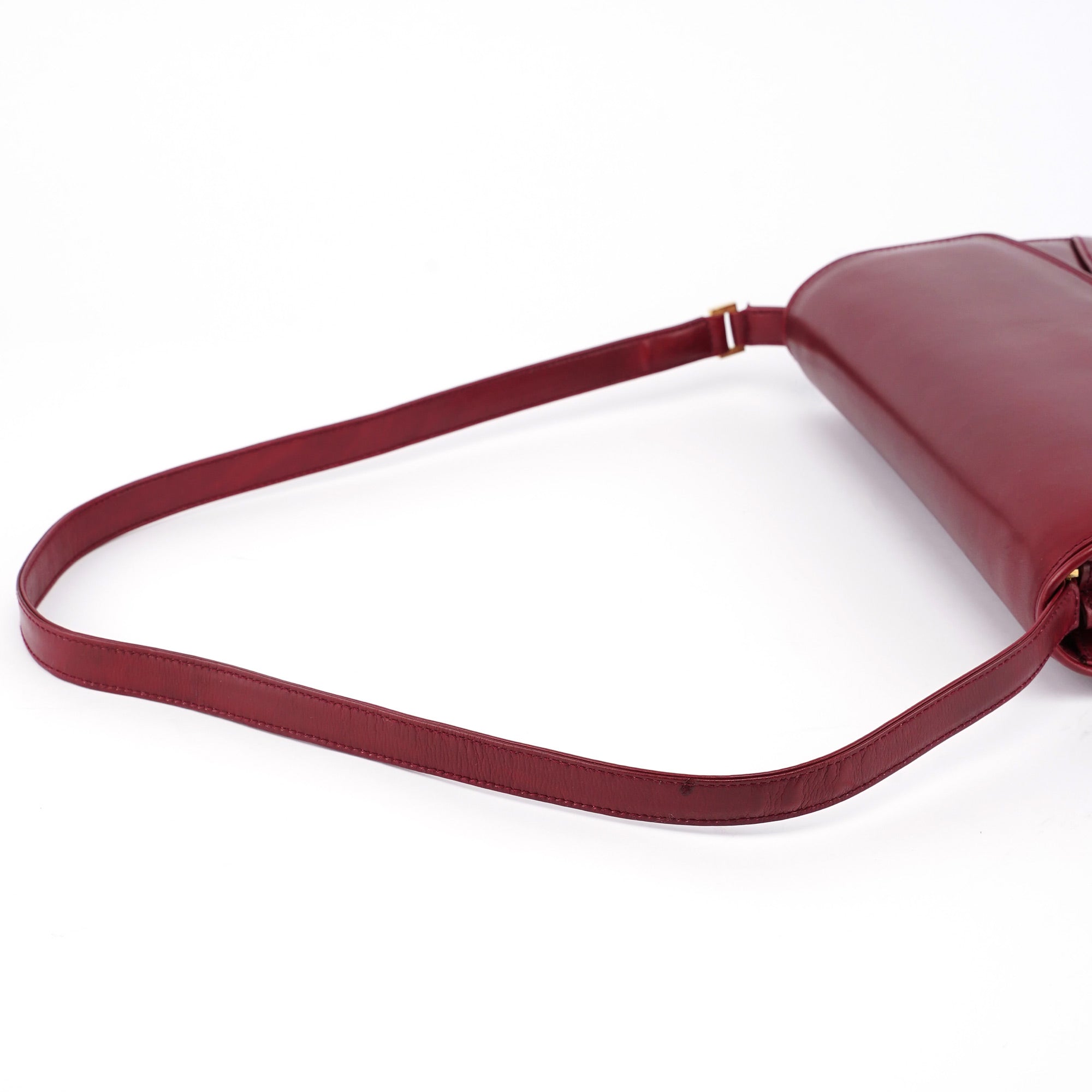 Gucci Vintage Burgundy Calfskin G Shoulder Bag