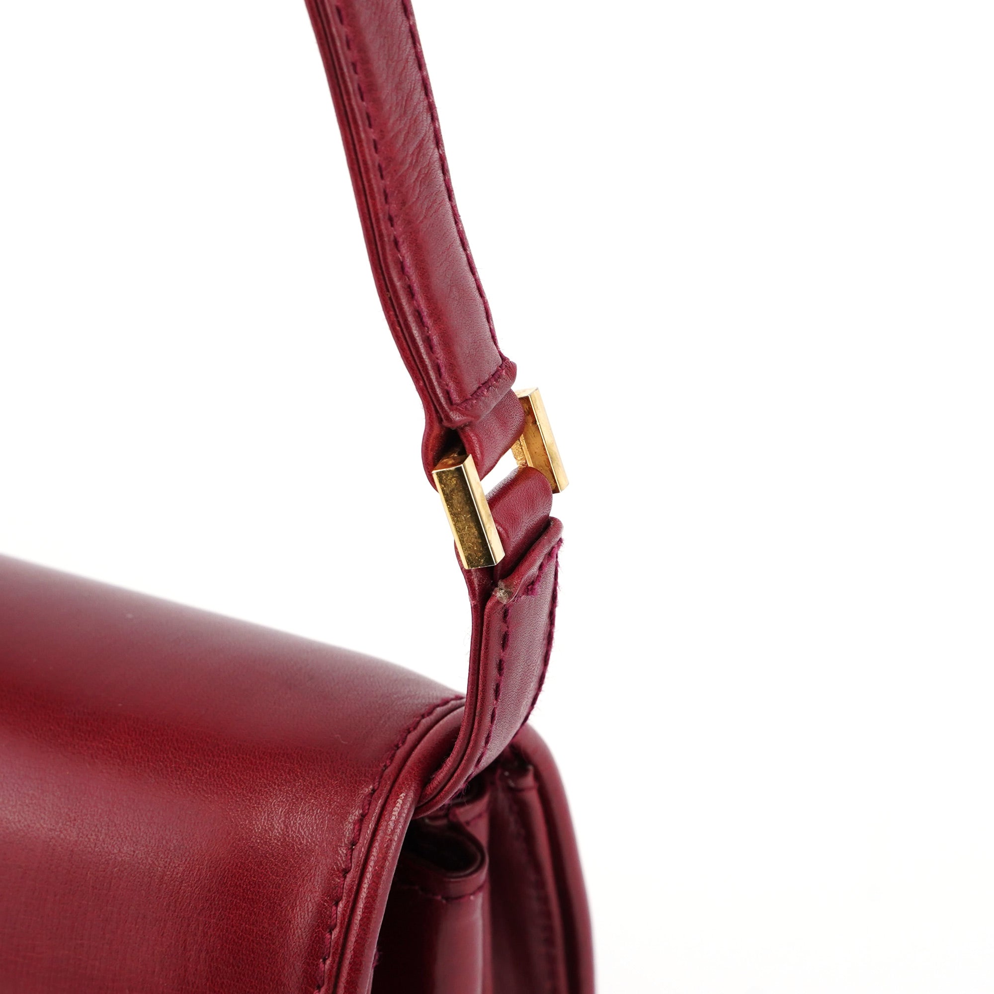 Gucci Vintage Burgundy Calfskin G Shoulder Bag