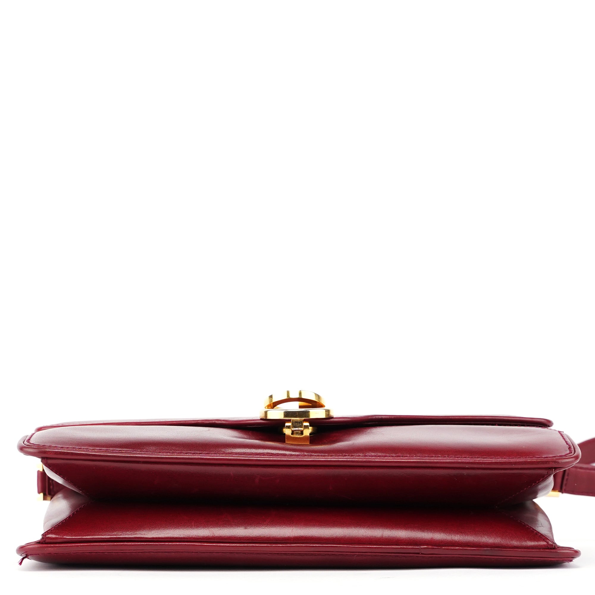 Gucci Vintage Burgundy Calfskin G Shoulder Bag