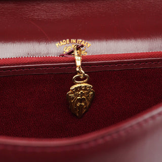 Gucci Vintage Burgundy Leather GG Shoulder Bag