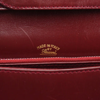 Gucci Vintage Burgundy Leather GG Shoulder Bag