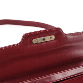 Gucci Vintage Burgundy Leather GG Shoulder Bag