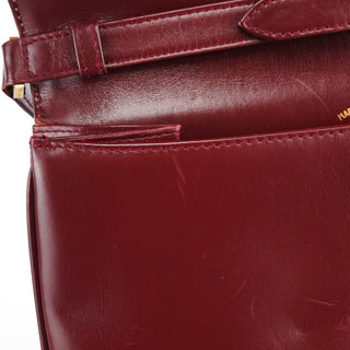 Gucci Vintage Burgundy Leather GG Shoulder Bag