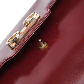 Gucci Vintage Burgundy Leather GG Shoulder Bag
