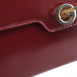 Gucci Vintage Burgundy Leather GG Shoulder Bag