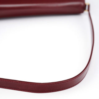 Gucci Vintage Burgundy Leather GG Shoulder Bag