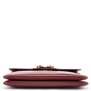 Gucci Vintage Burgundy Leather GG Shoulder Bag