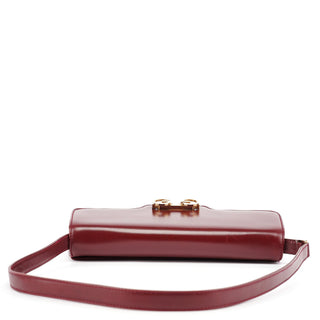 Gucci Vintage Burgundy Leather GG Shoulder Bag