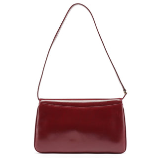 Gucci Vintage Burgundy Leather GG Shoulder Bag