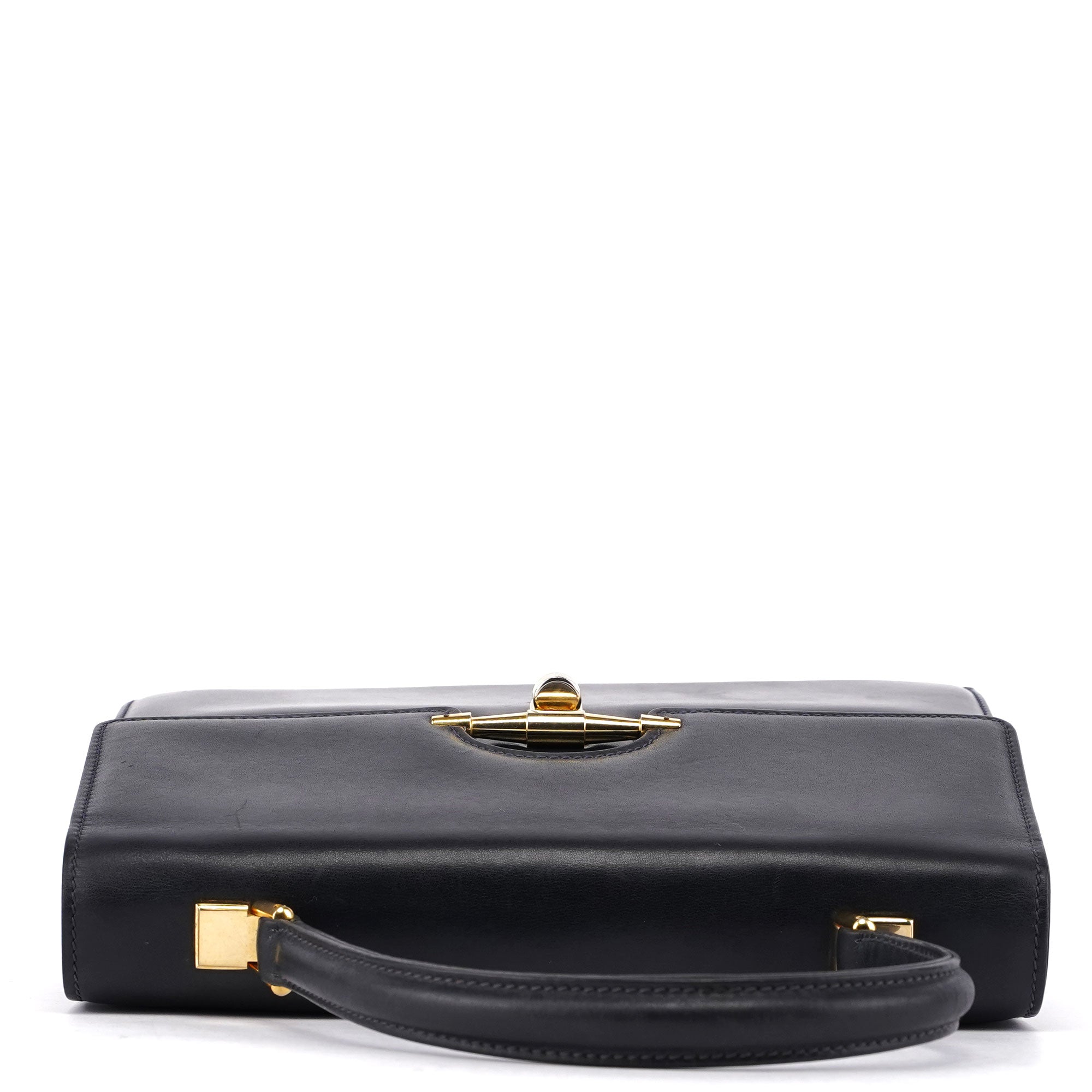 Gucci Vintage Navy Calfskin Top Handle Bag