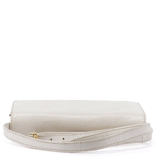 Gucci White Leather Lizard Embossed Bag