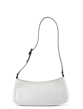 Gucci White Leather Micro GG Shoulder Bag