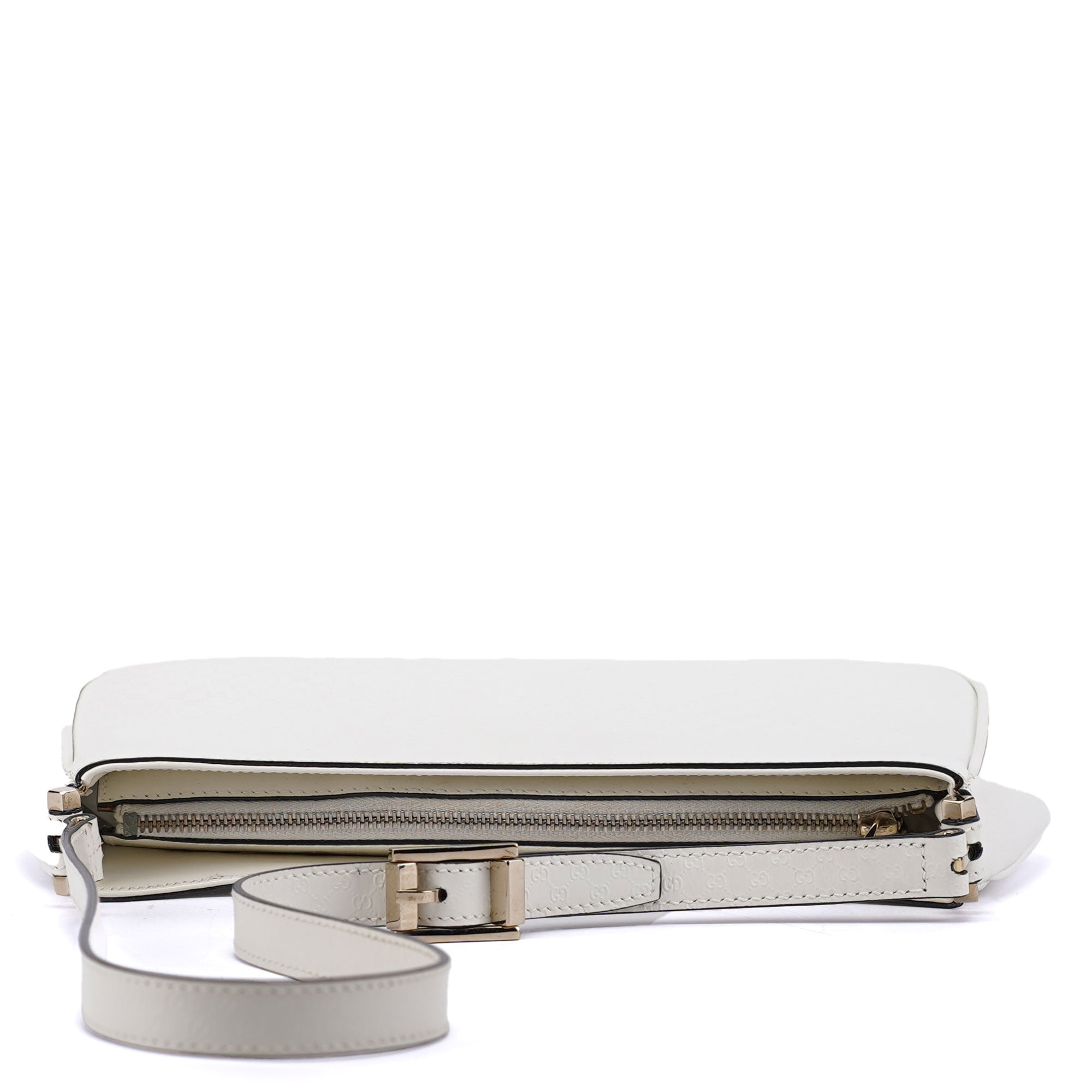 Gucci Sac porté épaule Micro GG en cuir blanc