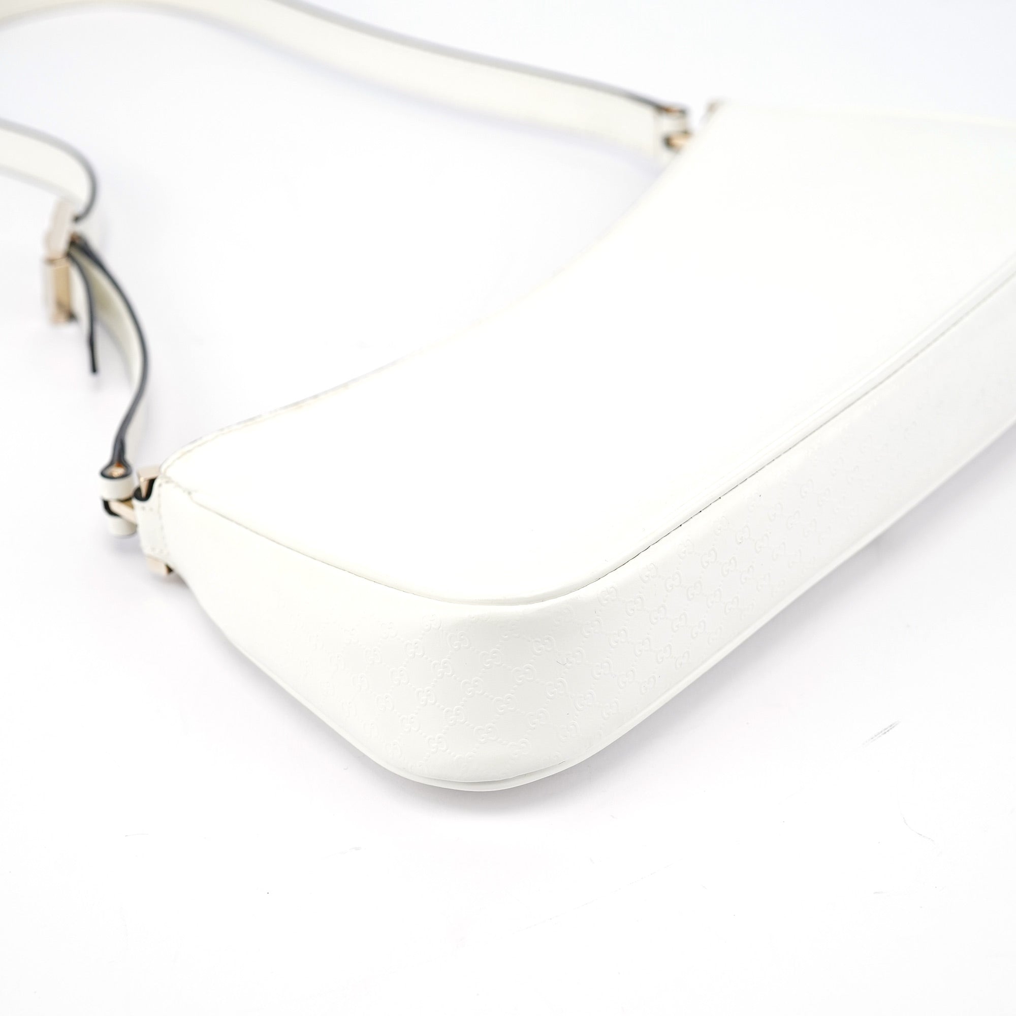 Gucci Sac porté épaule Micro GG en cuir blanc