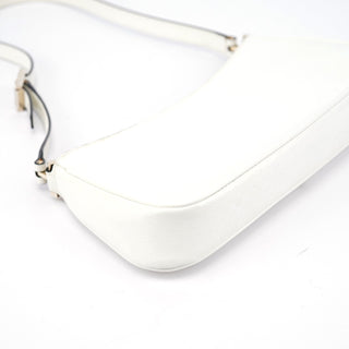 Gucci White Leather Micro GG Shoulder Bag