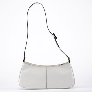 Gucci White Leather Micro GG Shoulder Bag