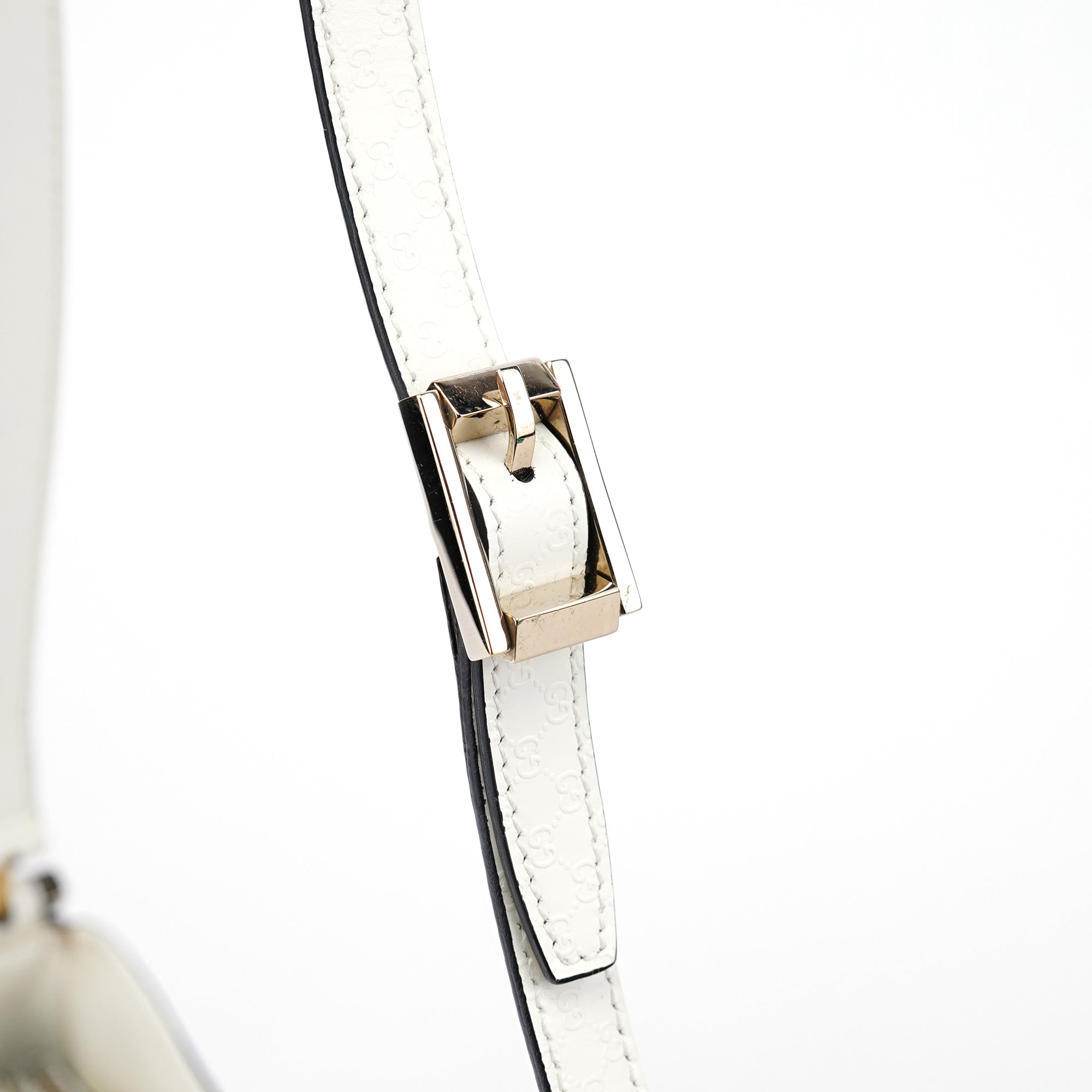 Gucci Sac porté épaule Micro GG en cuir blanc