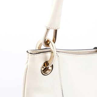 Gucci White Patent Leather Jackie Shoulder Bag