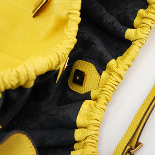 Gucci Yellow Lizard Leather Shoulder Bag
