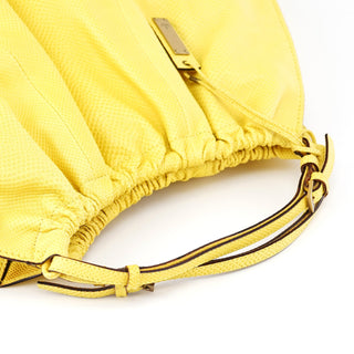 Gucci Yellow Lizard Leather Shoulder Bag