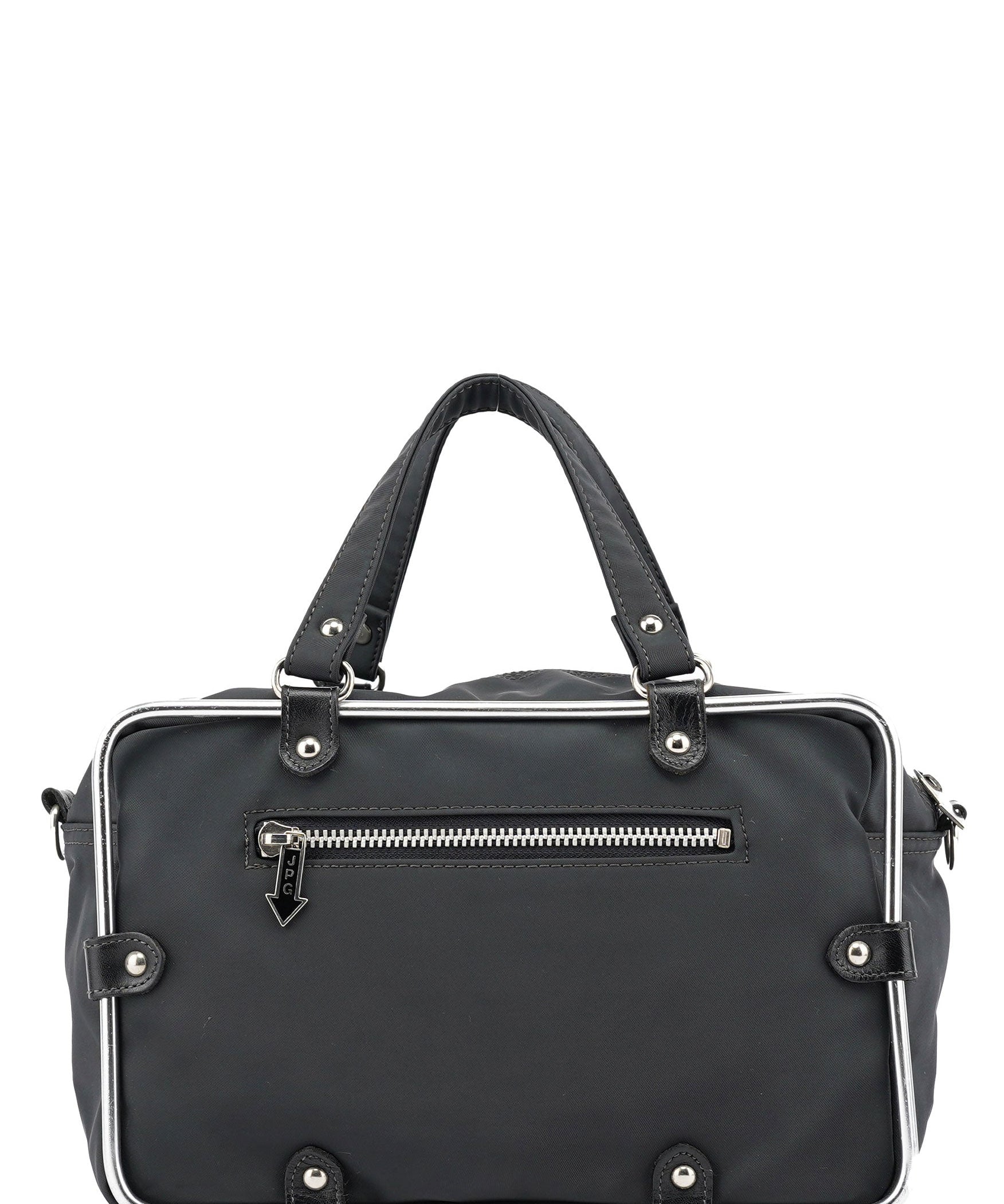 Jean Paul Gaultier Black Nylon Pipe Frame Tote Bag