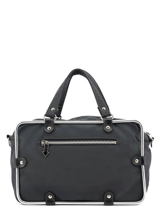 Jean Paul Gaultier Black Nylon Pipe Frame Tote Bag