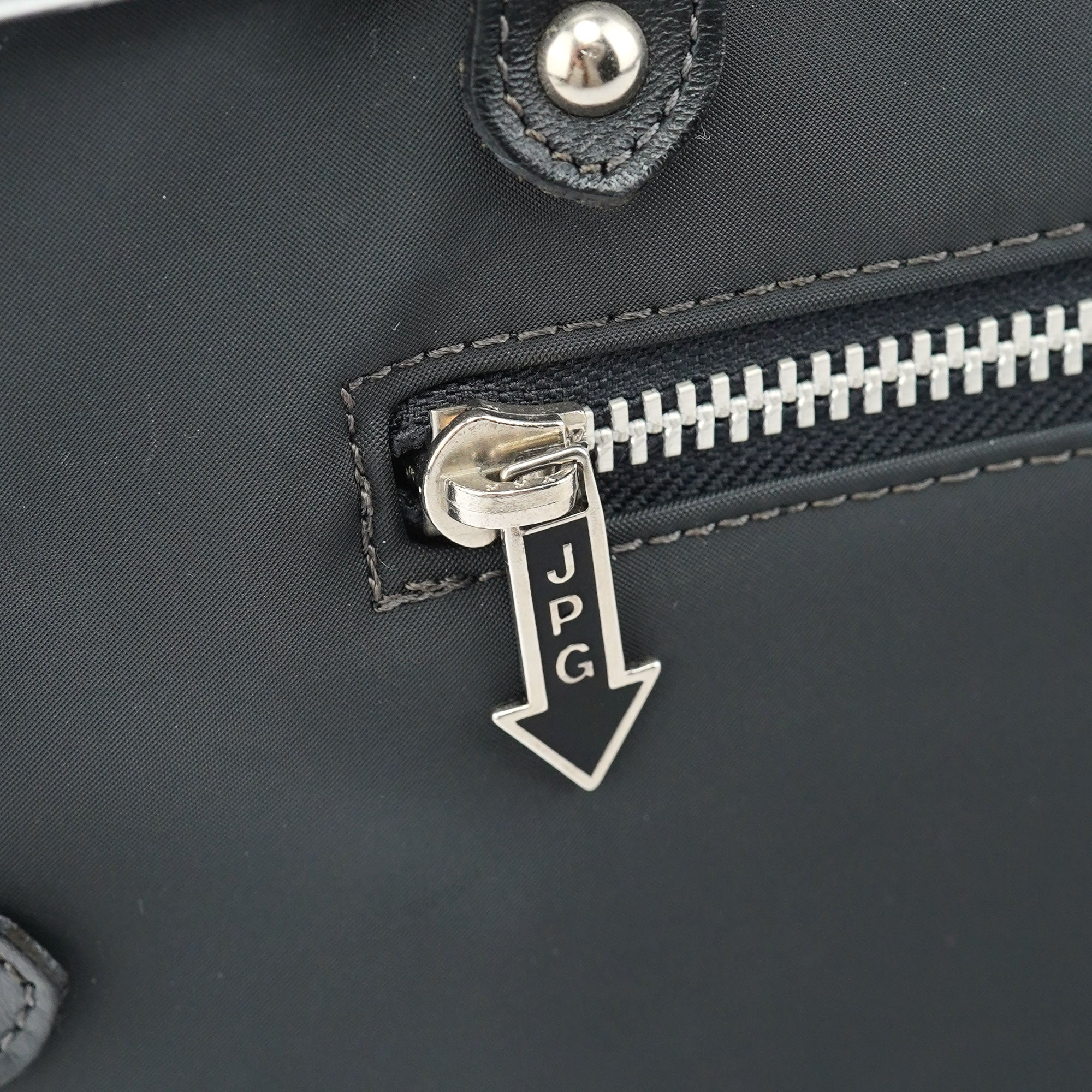 Jean Paul Gaultier Black Nylon Pipe Frame Tote Bag