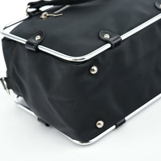 Jean Paul Gaultier Black Nylon Pipe Frame Tote Bag