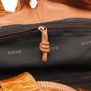 Loewe Gold Patent Leather Large Hobo Bag