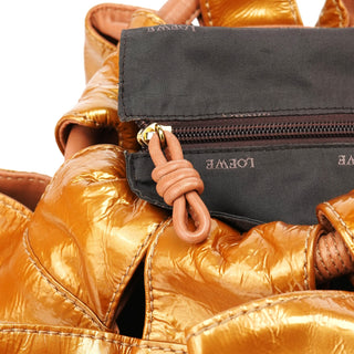 Loewe Gold Patent Leather Large Hobo Bag