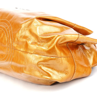 Loewe Gold Patent Leather Large Hobo Bag