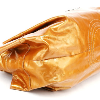 Loewe Gold Patent Leather Large Hobo Bag