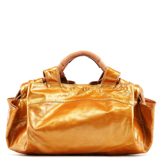Loewe Gold Patent Leather Large Hobo Bag