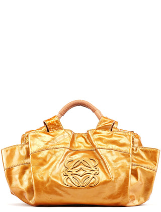 Loewe Gold Patent Leather Large Hobo Bag