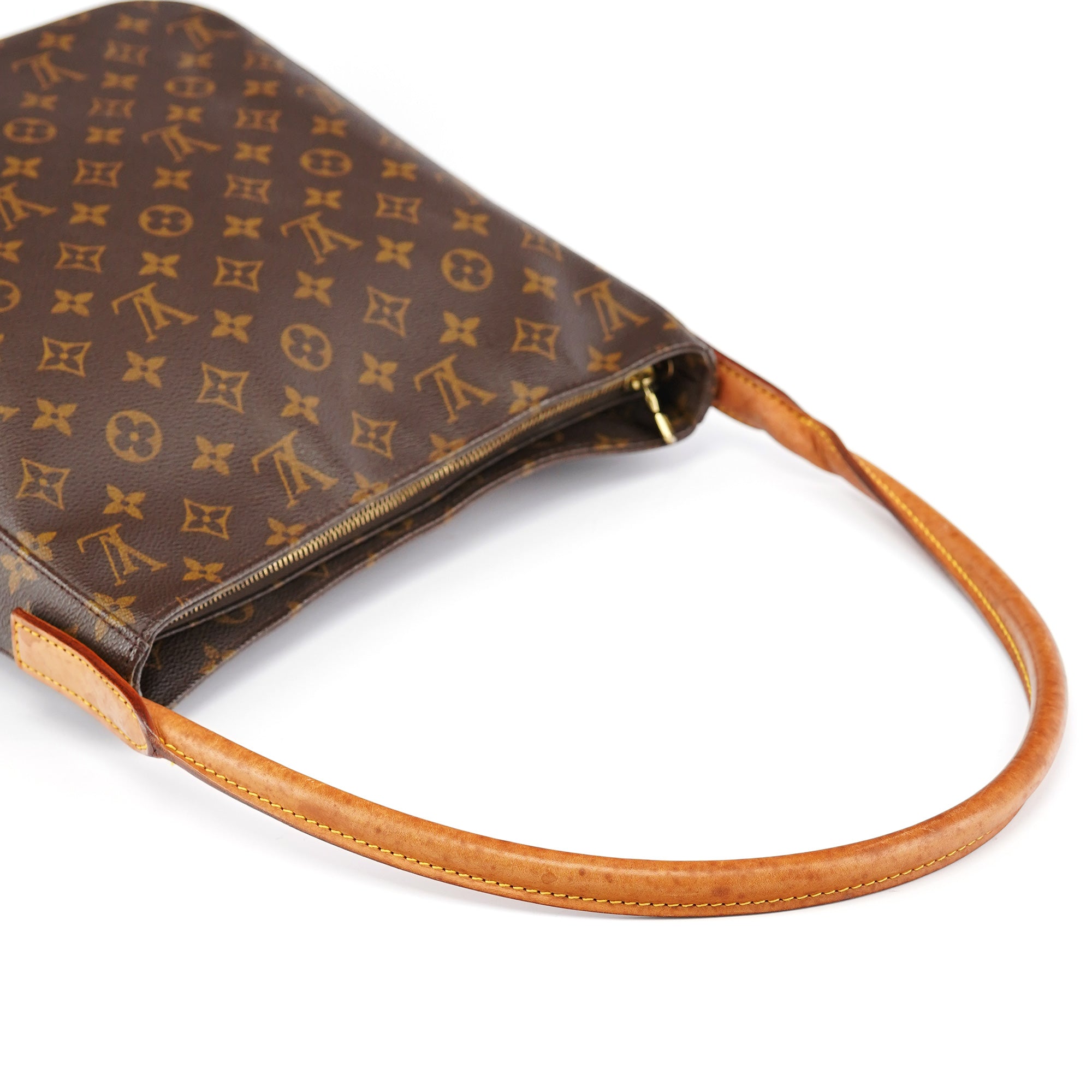 Louis Vuitton Sac porté épaule Looping en toile Monogram marron