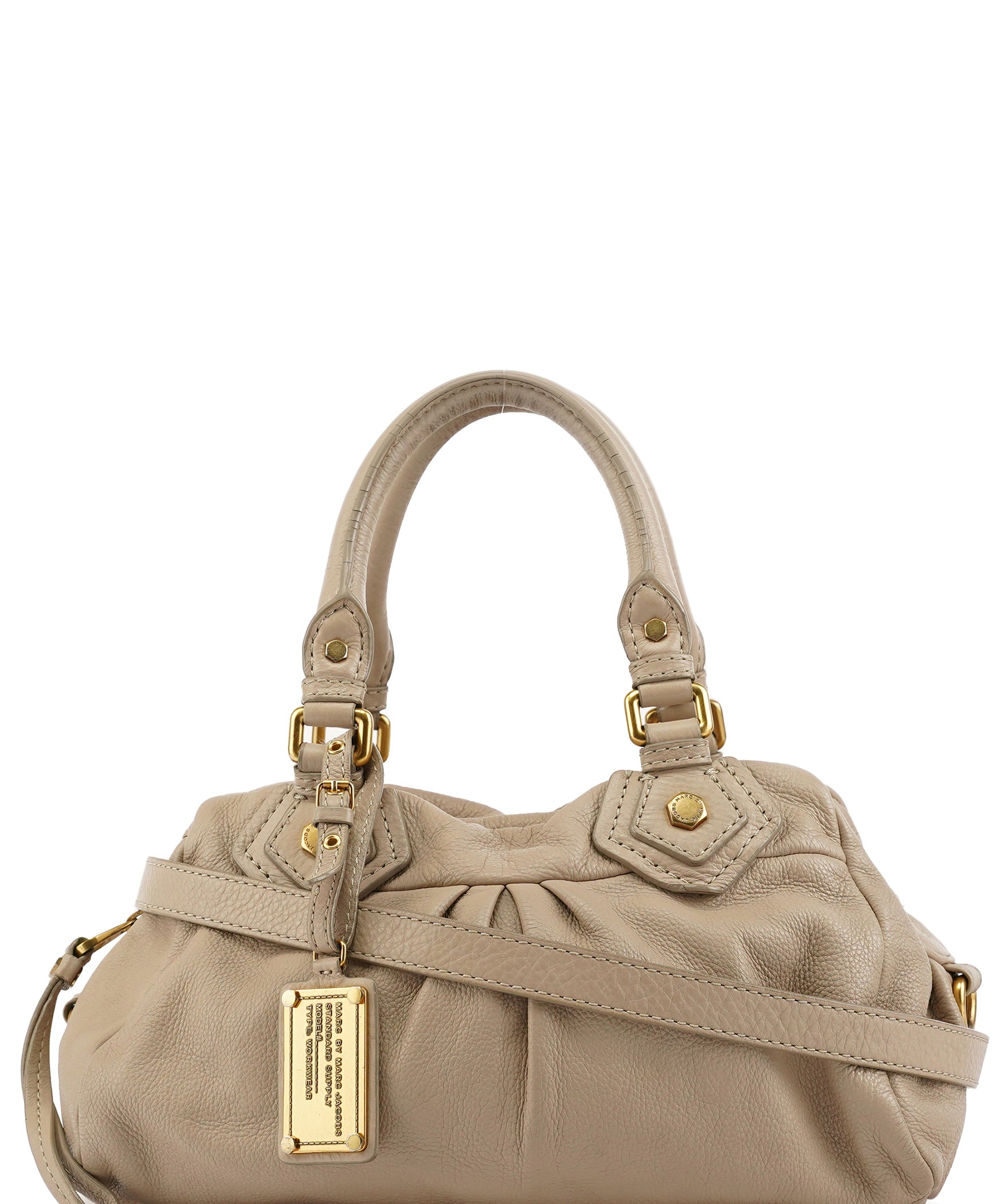Marc by Marc Jacobs Beige Leather Classic Q 2-Way Bag