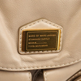 Marc by Marc Jacobs Beige Leather Turnlock Handbag
