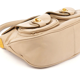 Marc by Marc Jacobs Beige Leather Turnlock Handbag