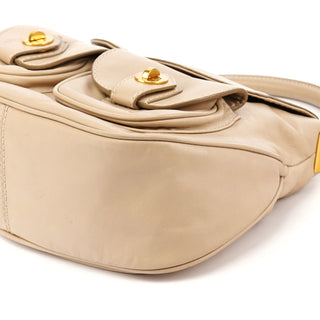 Marc by Marc Jacobs Beige Leather Turnlock Handbag
