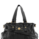Marc by Marc Jacobs Black Leather Turnlock 2-Way Tote Bag
