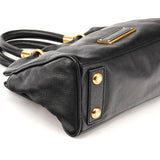 Marc by Marc Jacobs Black Pebbled Leather Bowling Bag