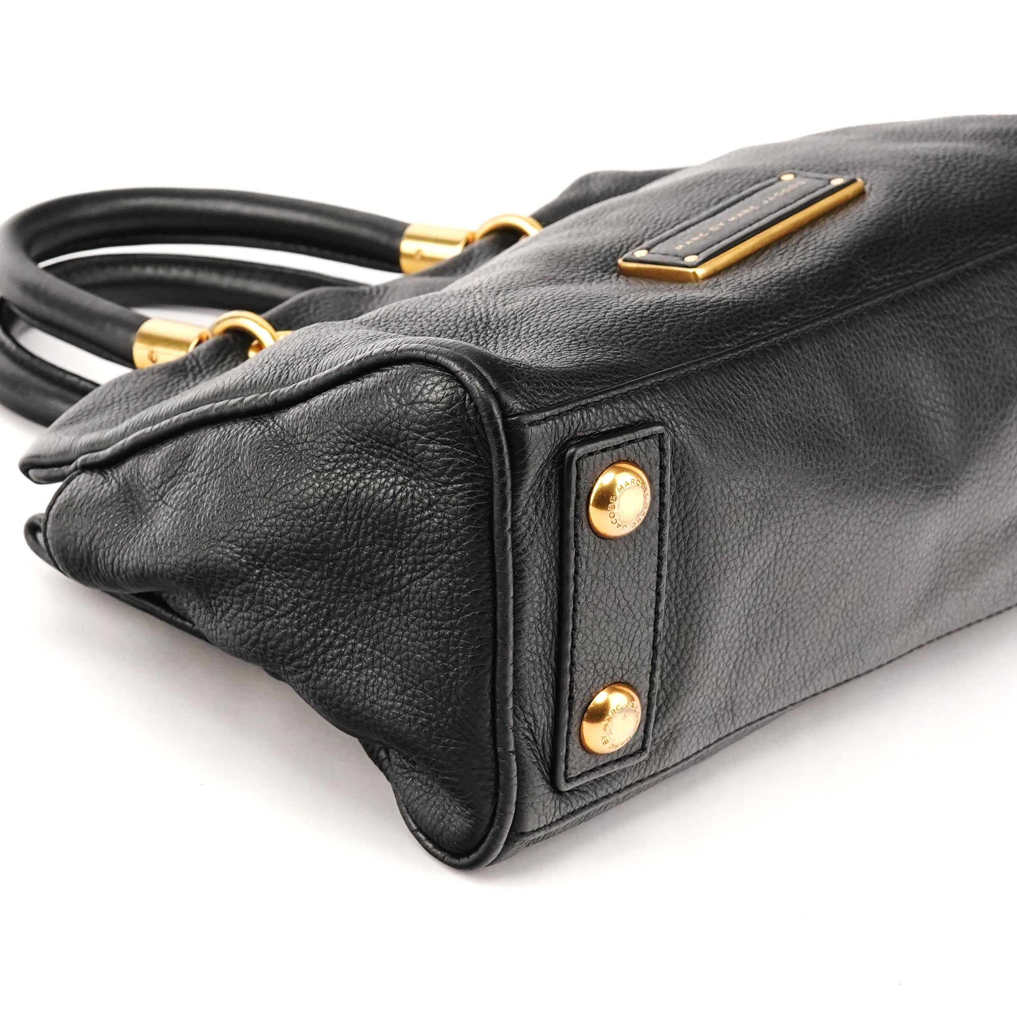 Marc by Marc Jacobs Black Pebbled Leather Bowling Bag