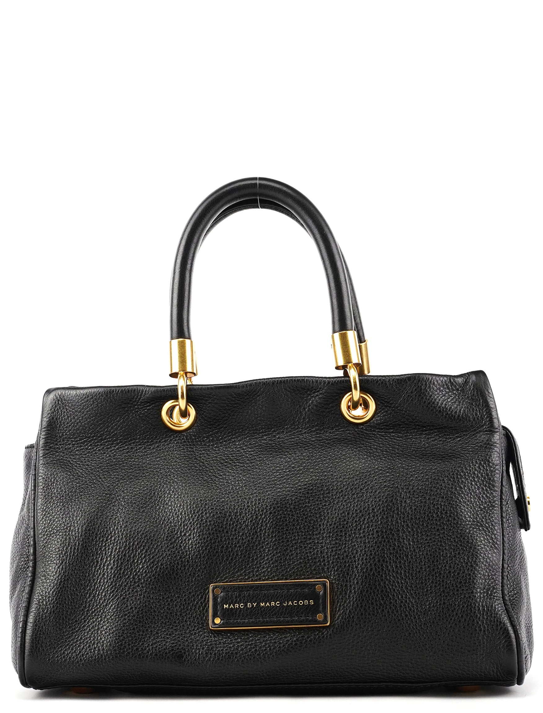 Marc by Marc Jacobs Black Pebbled Leather Bowling Bag