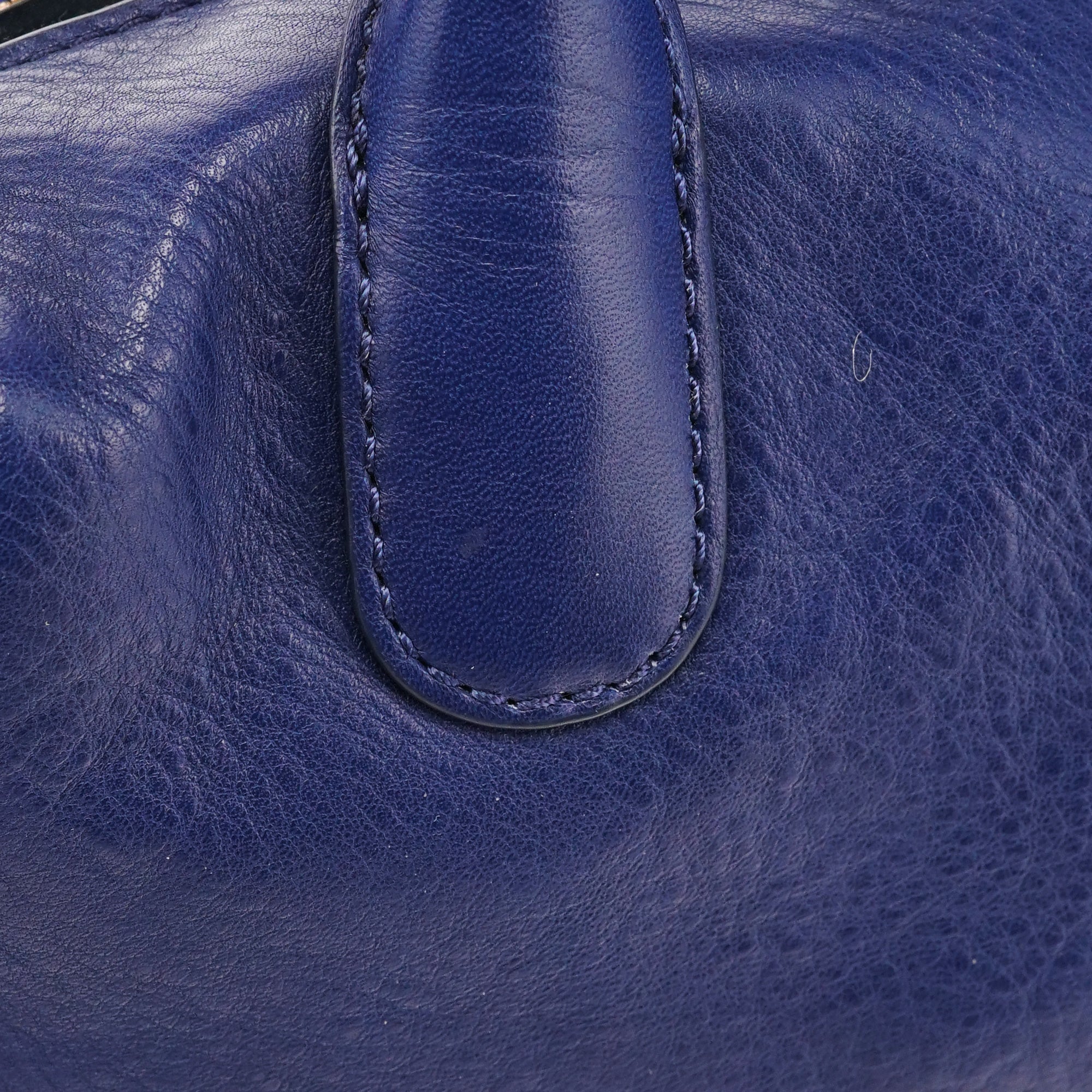 Marc by Marc Jacobs Blue Leather Classic Q 2-Way Bowling Bag