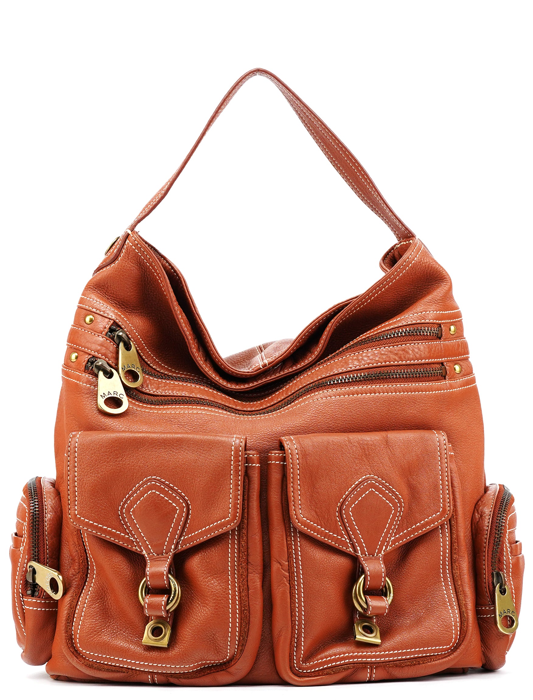 Marc by Marc Jacobs Brown Leather Multi-Pocket Shoulder Bag