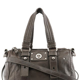 Marc by Marc Jacobs Grey Leather Turnlock 2-Way Bowling Bag